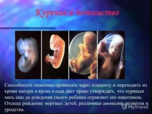 Как курение влияет на эмбриональное развитие плода