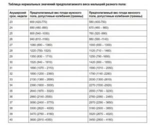 Сколько весит внутриутробный ребенок в 7 месяцев