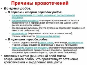 Почему во время родов может начаться кровотечение