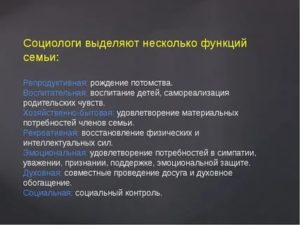 Что характеризует репродуктивную функцию семьи воспитание детей