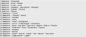 Как по церковному календарю называют мальчиков рожденных в феврале