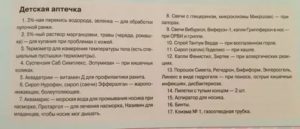 Что необходимо иметь в аптечке для новорожденного список