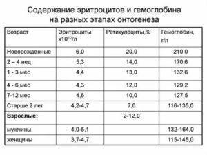 Сколько эритроцитов должно быть у грудничков